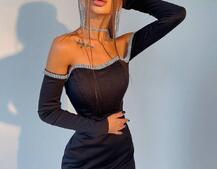 Корсетное платье,декорированное стразами   | PUSHKA SHOP