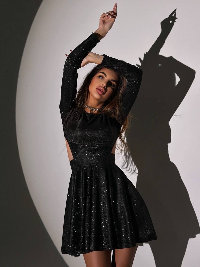 Блискуча сукня з відкритою  спинкою | PUSHKA SHOP