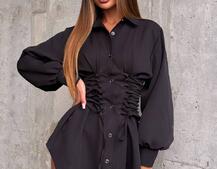 Сукня-сорочка зі шнурівкою | PUSHKA SHOP