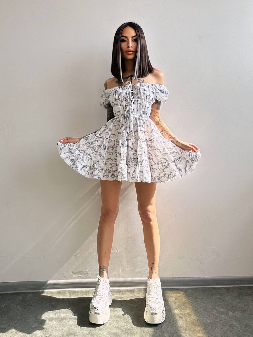 Муслинова сукня з принтом  | PUSHKA SHOP