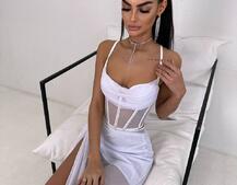 Комплект: корсет декорований стразами + спідниця максі  | PUSHKA SHOP