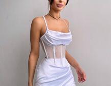 Комплект: корсет, декорований стразами + спідниця міні з драпіруванням   Комплект: корсет, декорований стразами + спідниця міні з драпіруванням   | PUSHKA SHOP