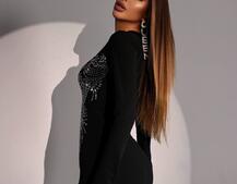 Сукня міні декорована стразами  | PUSHKA SHOP