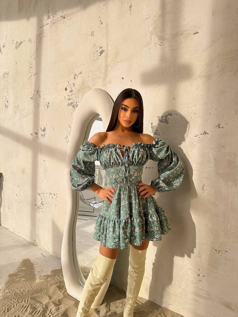 Сукня з воланами та шнурівкою по спинці Сукня з воланами та шнурівкою по спинці | PUSHKA SHOP