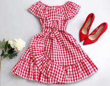 Платье в клетку с рюшами Платье в клетку с рюшами | PUSHKA SHOP