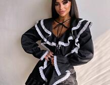 Котонова сукня декорована мереживом Котонова сукня декорована мереживом | PUSHKA SHOP