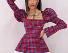 Сукня з об'ємними рукавами + спідниця з воланами | PUSHKA SHOP