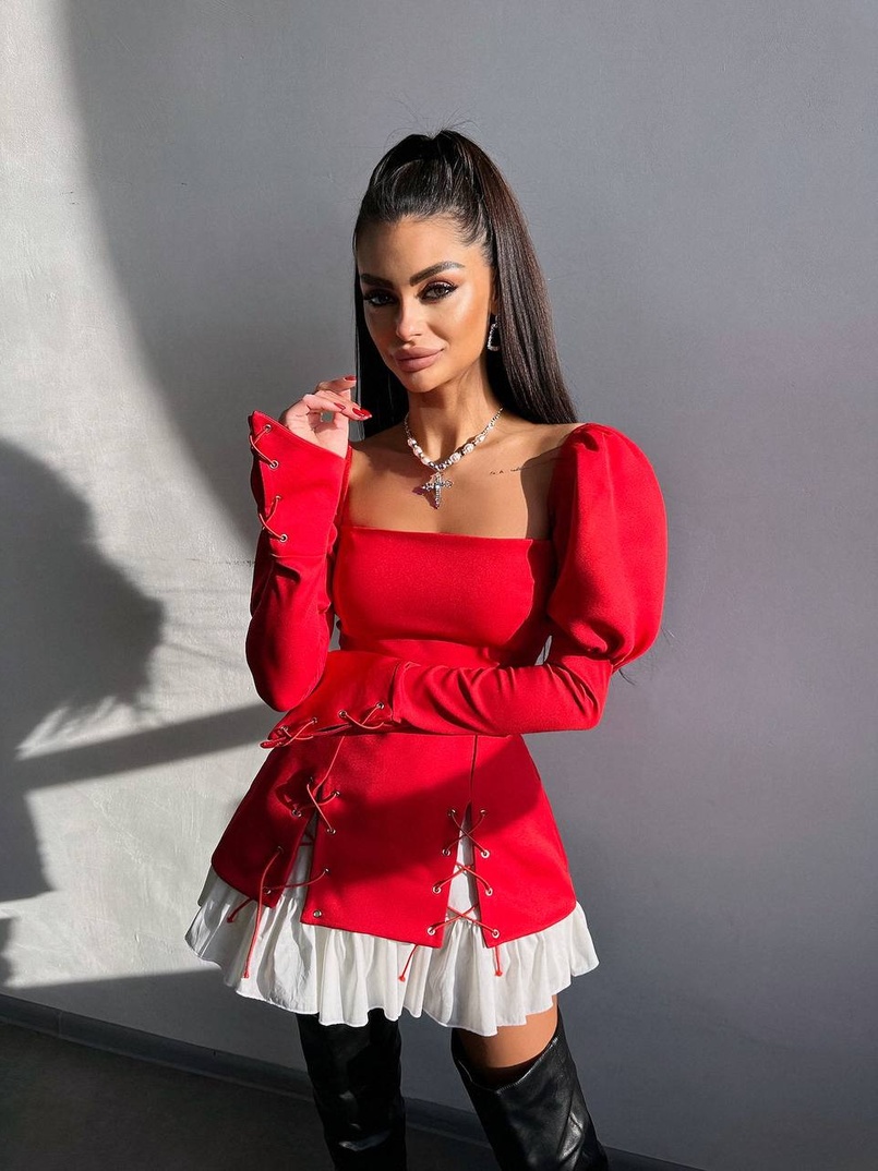 Сукня з об'ємними рукавами + спідниця з воланами Сукня з об'ємними рукавами + спідниця з воланами | PUSHKA SHOP