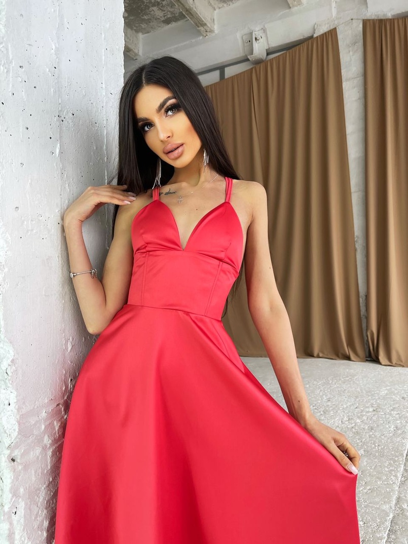 Платье-миди с корсетным верхом  | PUSHKA SHOP