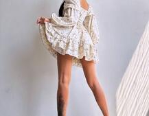 Сукня з квітковим принтом з воланами на ґудзиках  | PUSHKA SHOP