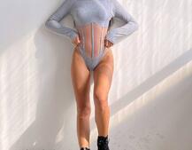 Трикотажне боді з сітчастою вставкою | PUSHKA SHOP