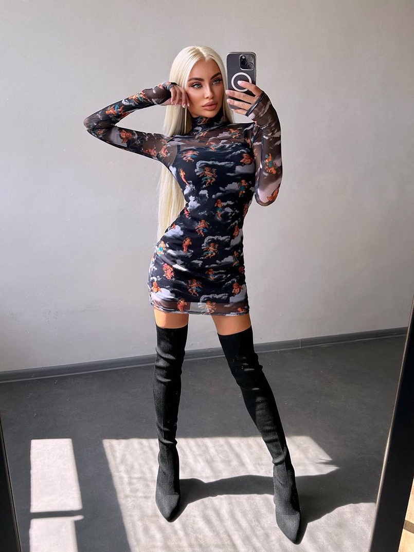 Міні сукня з принтом  | PUSHKA SHOP