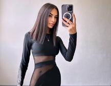 Сукня міді  із вставками сітки  | PUSHKA SHOP