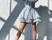 Лялькова сукня з пишною спідницею та корсетним верхом з ніжним квітковим принтом  Лялькова сукня з пишною спідницею та корсетним верхом з ніжним квітковим принтом  | PUSHKA SHOP