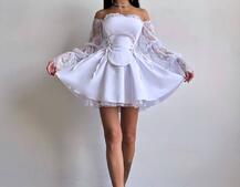 Сукня з корсетом декорована мереживом  | PUSHKA SHOP