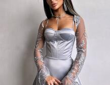 Атласна корсетна сукня-бюстьє + мереживне болеро | PUSHKA SHOP