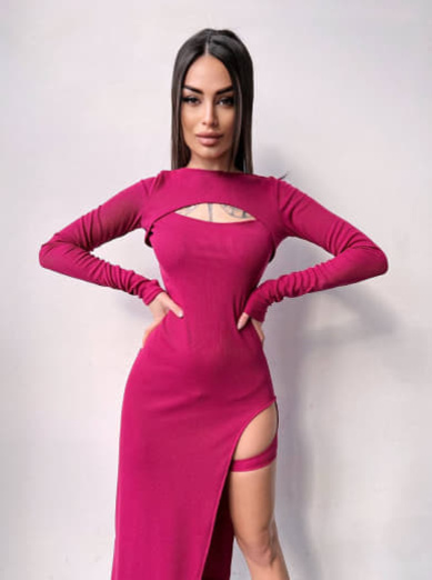 Облягаюча сукня міді цікавого крою | PUSHKA SHOP