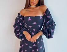 Сукня -міді зі шнурівкою на спинці та розрізом на ніжці | PUSHKA SHOP