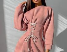 Худи на флисе + корсет на шнуровке  | PUSHKA SHOP