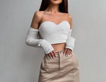 Комплект: коттонова  спідниця + топ з філіжанками  | PUSHKA SHOP