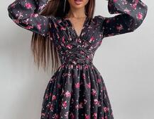 Приталенное платье с корсетной вставкой и  юбкой-солнцем   | PUSHKA SHOP