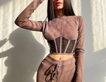 Трикотажний комплект: корсетний топ + легінси | PUSHKA SHOP