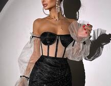 Сяючий комплект: корсет + спідниця  | PUSHKA SHOP