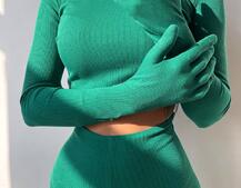 Комплект: штани кльош + топ з рукавичками та прорізами для рук | PUSHKA SHOP