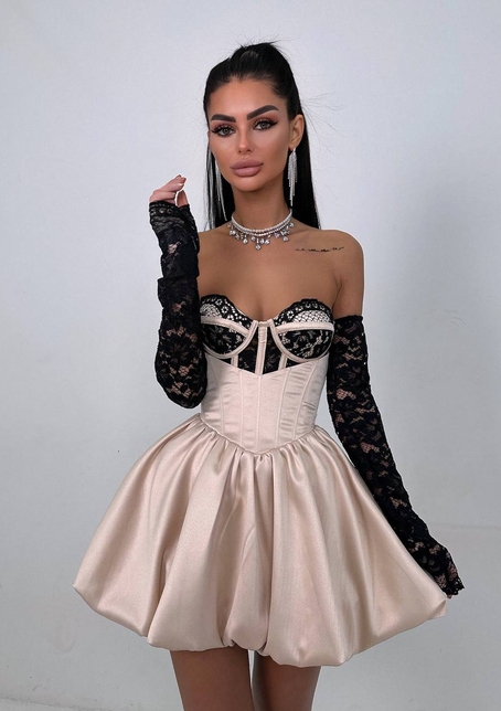 Комплект: мереживний корсет бюстьє + корсетна спідниця | PUSHKA SHOP