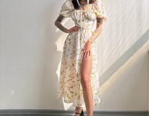 Сукня- міді  з квітковим принтом Сукня- міді  з квітковим принтом | PUSHKA SHOP