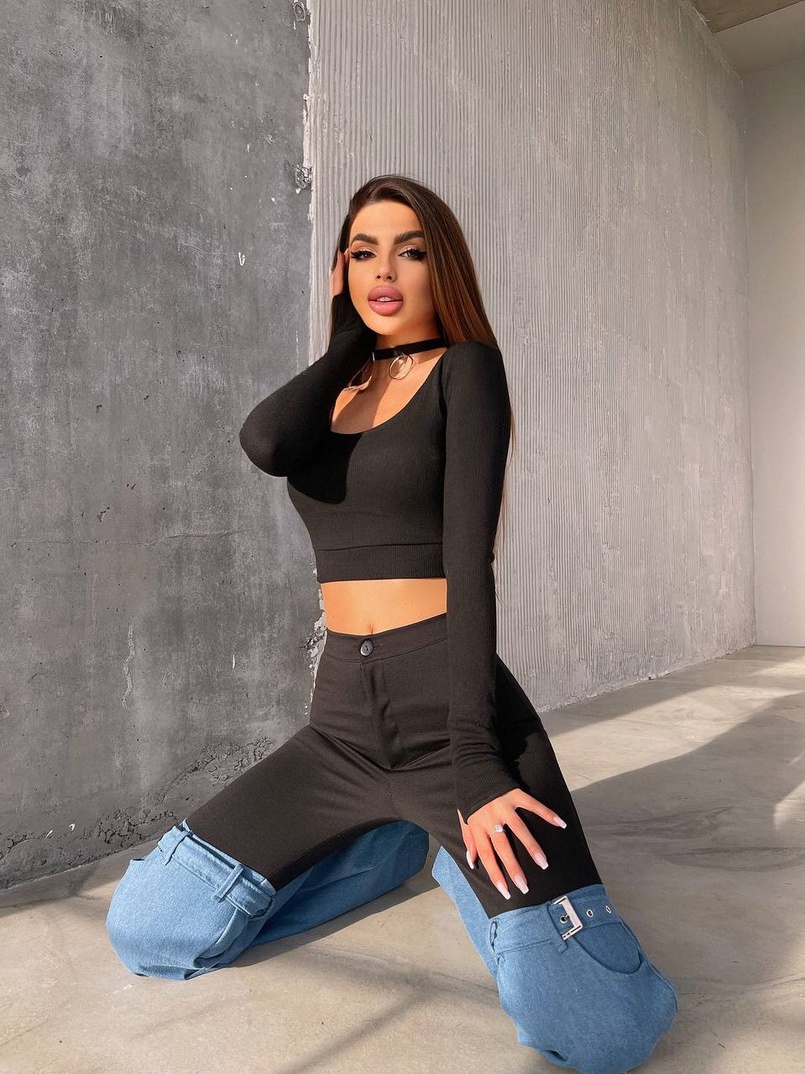 Штани-кльош  з металевими застібками   | PUSHKA SHOP