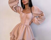 Лялькова сукня з пишною спідницею та корсетним верхом  Лялькова сукня з пишною спідницею та корсетним верхом  | PUSHKA SHOP