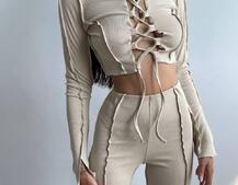 Комплект: топ зі шнурівкою на грудях + легінси | PUSHKA SHOP