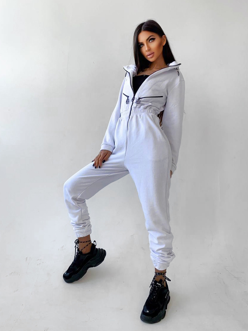 Приталенный комбинезон на молнии  | PUSHKA SHOP