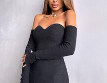 Трикотажна сукня міді  з чашечками  | PUSHKA SHOP