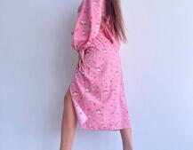 Квітковий комплект: топ із зав'язками на талії + спідниця міді з розрізом Квітковий комплект: топ із зав'язками на талії + спідниця міді з розрізом | PUSHKA SHOP