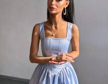 Атласна корсетна сукня міні  | PUSHKA SHOP