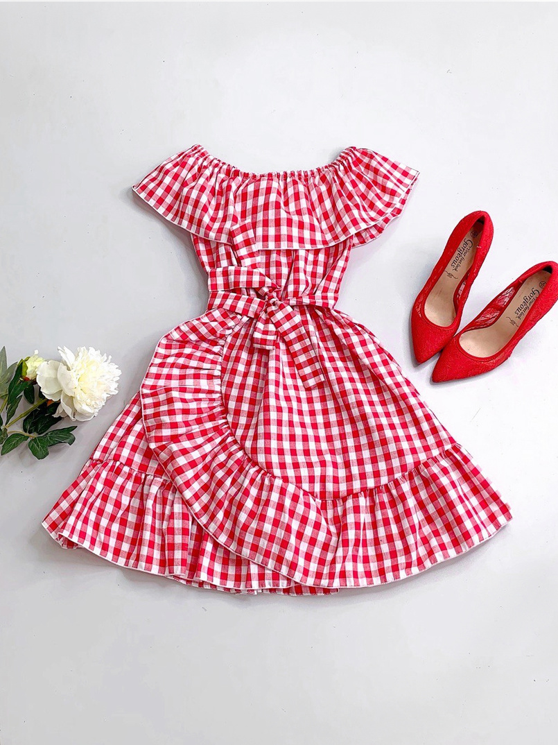 Платье в клетку с рюшами Платье в клетку с рюшами | PUSHKA SHOP
