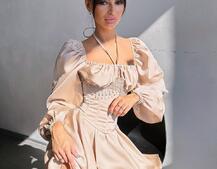 Сукня з корсетом, декорованим бахромою зі страз Ручна робота Сукня з корсетом, декорованим бахромою зі страз Ручна робота | PUSHKA SHOP