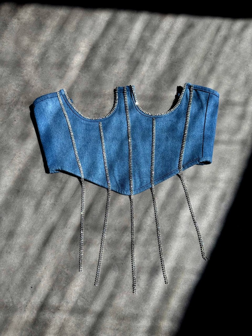 корсет декорований камінцями  Ручна робота | PUSHKA SHOP