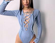 Трикотажне боді зі шнурівкою | PUSHKA SHOP