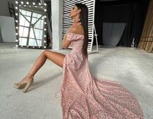 Цветочное платье макси с разрезом  Цветочное платье макси с разрезом  | PUSHKA SHOP