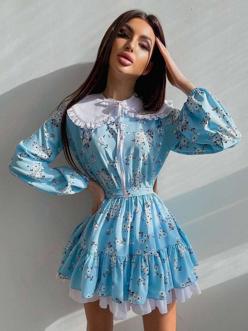 Платье со съёмным воротничком и подъюбником   | PUSHKA SHOP