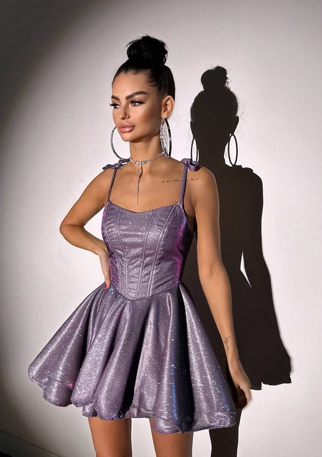 Блискуча корсетна сукня з пишною подвійною спідницею | PUSHKA SHOP