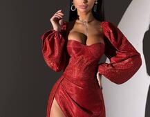 Сяючий комплект: корсет  + спідниця  максі з драпіруванням | PUSHKA SHOP