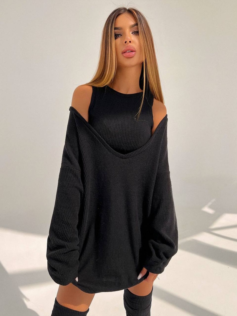 Трикотажна сукня-двійка + гетри  | PUSHKA SHOP