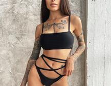 Купальник с завязками на талии с чашечками  | PUSHKA SHOP