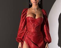 Сяючий комплект: корсет  + спідниця  максі з драпіруванням | PUSHKA SHOP