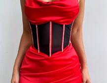 Комплект: корсет, декорований стразами + спідниця міні з драпіруванням   | PUSHKA SHOP