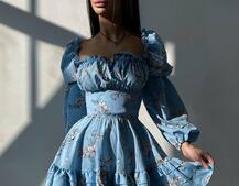 Квіткова сукня з воланами та шнуровкою по спинці | PUSHKA SHOP